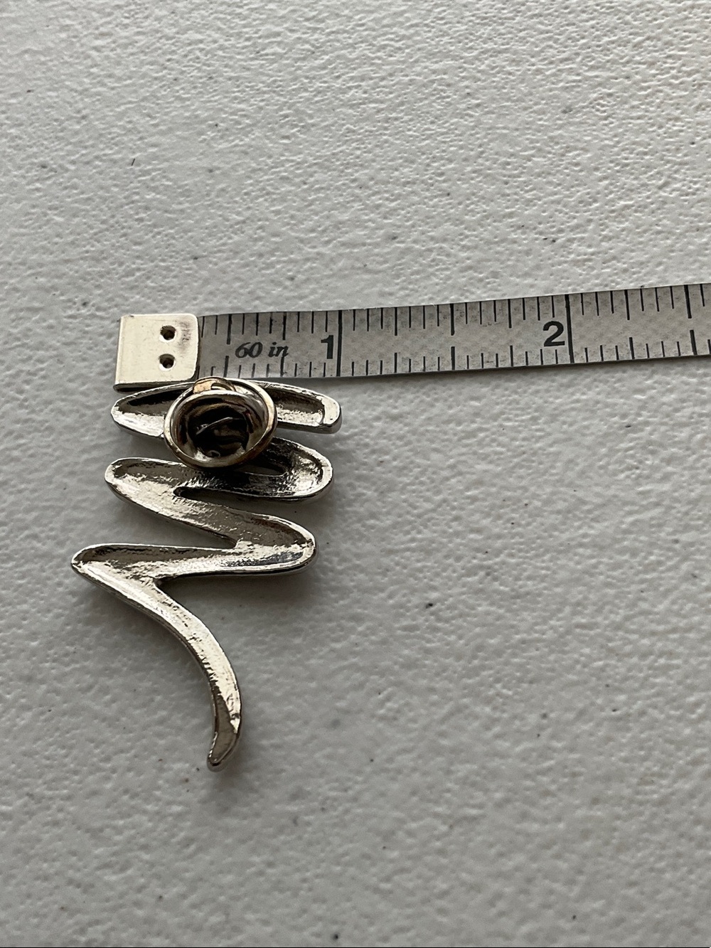 Silver Abstract Squiggle Pin - Picture 4 of 4